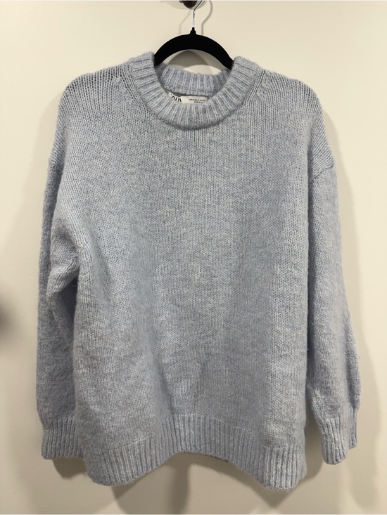 Zara Sweaters - Zara Light Blue Soft Fuzzy Crewneck Sweater